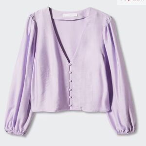 Mango Puffed sleeves blouse